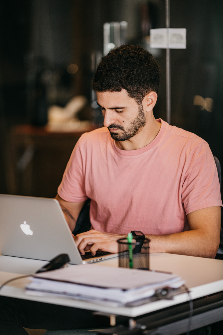 Man Working on Laptop